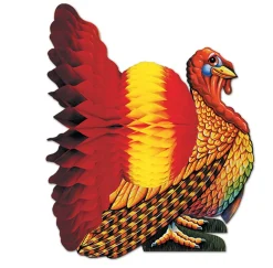 Beistle Club Pack Of 12 Vibrantly Colored Thanksgiving Turkey Centerpieces 12"