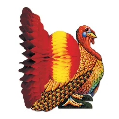 Beistle Club Pack Of 12 Vibrantly Colored Thanksgiving Turkey Centerpieces 9"