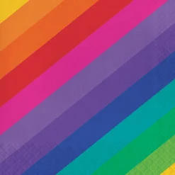 Party Central Club Pack Of 192 Vibrantly Colored Rainbow Elegance Disposable Lunch Napkins 6.5"