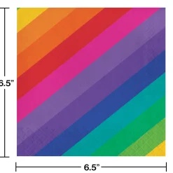 Party Central Club Pack Of 192 Vibrantly Colored Rainbow Elegance Disposable Lunch Napkins 6.5"