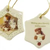 CC Christmas Decor Angels & Cherubs>Club Pack Of 192 White And Brown Boyds Holiday Bears Christmas Ornaments 3"