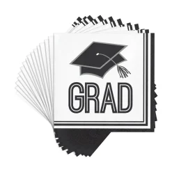 Party Central Club Pack Of 360 White And Black 2-Ply School Spirit Beverage Disposable Party Napkins 5