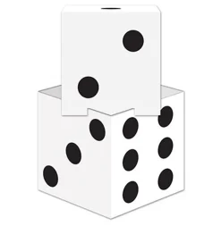 Party Central Club Pack Of 24 White And Black 3D Dice Table Centerpieces 17"