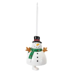 Melrose Snowmen>Club Pack Of 12 White And Black Ceramic Snowman Bell Christmas Ornaments 8.5"