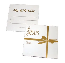 Roman Club Pack Of 360 White And Gold Colored "My Gift List" And "To Jesus" Gift Tags 3.5"