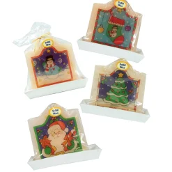 Candles & Holders*CC Christmas Decor Club Pack Of 72 White And Green Santa Claus Christmas Candles 4.25"