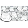 Beistle Club Pack Of 50 White New Year Party Themed Hats With Feathered And Fringed Tiaras 33"