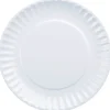 CC Home Furnishings Club Pack Of 12 White Solid Pattern Decorative Round Picnic Plate 9"