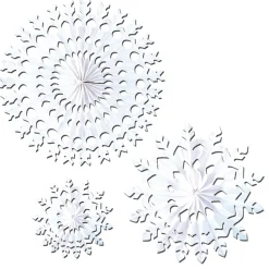 Beistle Club Pack Of 24 White Tissue Snowflake Christmas Hanging Decorations 15"