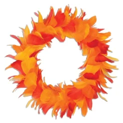 Specialty Wreaths*Beistle Club Pack Of 6 Yellow And Orange Autumn Party Decorative Feather Wreaths 12"