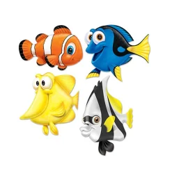 Party Central Club Pack Of 48 Yellow And Blue Under The Sea Fish Cutouts 16.75"