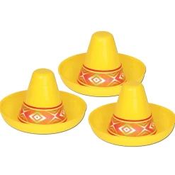 Party Central Club Pack Of 48 Yellow And Orange Miniature Sombrero Party Favors 4.5"