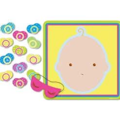 Party Central Club Pack Of 24 Yellow Baby Shower Pin The Pacifier On The Baby Party Games