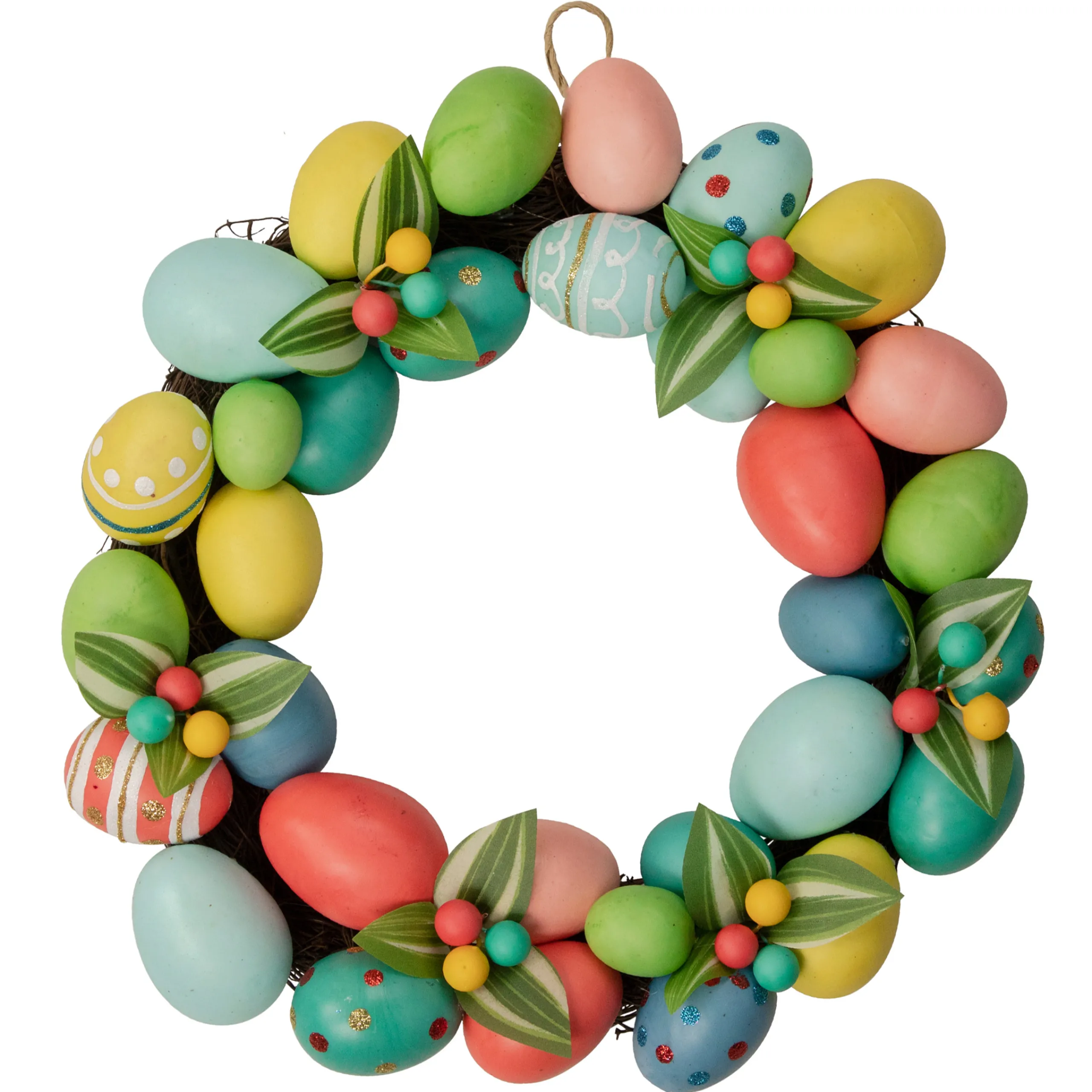 Northlight Colorful Easter Egg Wreath, 14-Inch, Unlit