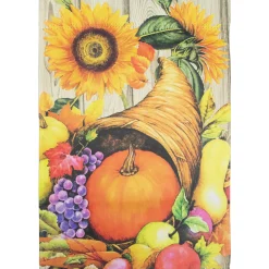 Northlight Cornucopia And Flowers Autumn Harvest Flag 12.5" X 18-Inch"