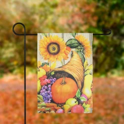 Northlight Cornucopia And Flowers Autumn Harvest Flag 12.5