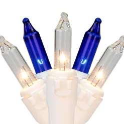 Northlight 100-Count Blue & Clear Mini Christmas Lights - 21.5Ft, White Wire