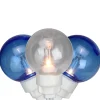 Sienna 100-Count Blue And Clear G30 Globe Icicle Patio Lights, 9.5Ft White Wire