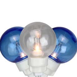 Sienna 100-Count Blue And Clear G30 Globe Icicle Patio Lights, 9.5Ft White Wire