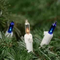Northlight 35-Count Blue And Clear Mini Christmas Light Set, 7Ft White Wire