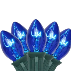 Northlight 25-Count Blue C7 Christmas Light Set, 24Ft Green Wire
