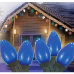 Northlight 25-Count Blue C7 Opaque Christmas Light Set, 24Ft Green Wire
