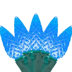 Northlight 70-Count Blue Faceted Led C6 Christmas Light Set - 23Ft Green Wire