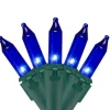 Northlight 50-Count Blue Mini Christmas Light Set, 10Ft Green Wire
