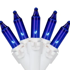 Northlight 35-Count Blue Mini Christmas Light Set, 7Ft White Wire