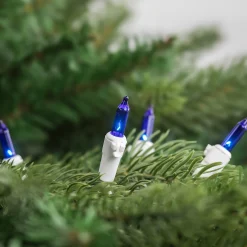 Northlight 35-Count Blue Mini Christmas Light Set, 7Ft White Wire