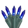GKI/Bethlehem Lighting 100-Count Blue Mini Christmas Light Set, 45.5Ft Green Wire