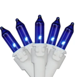 Northlight 100-Count Blue Mini Christmas Light Set, 20.25Ft White Wire