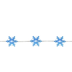 Northlight 20-Count Blue Snowflake Led Christmas Fairy Lights, 6Ft Copper Wire