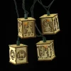 KSA 10-Count Brown Cut-Out Lanterns Novelty Christmas Light Set, 9Ft Green Wire