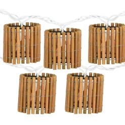 Northlight 10-Count Brown Tropical Bamboo Outdoor Patio String Light Set, 7.25Ft White Wire