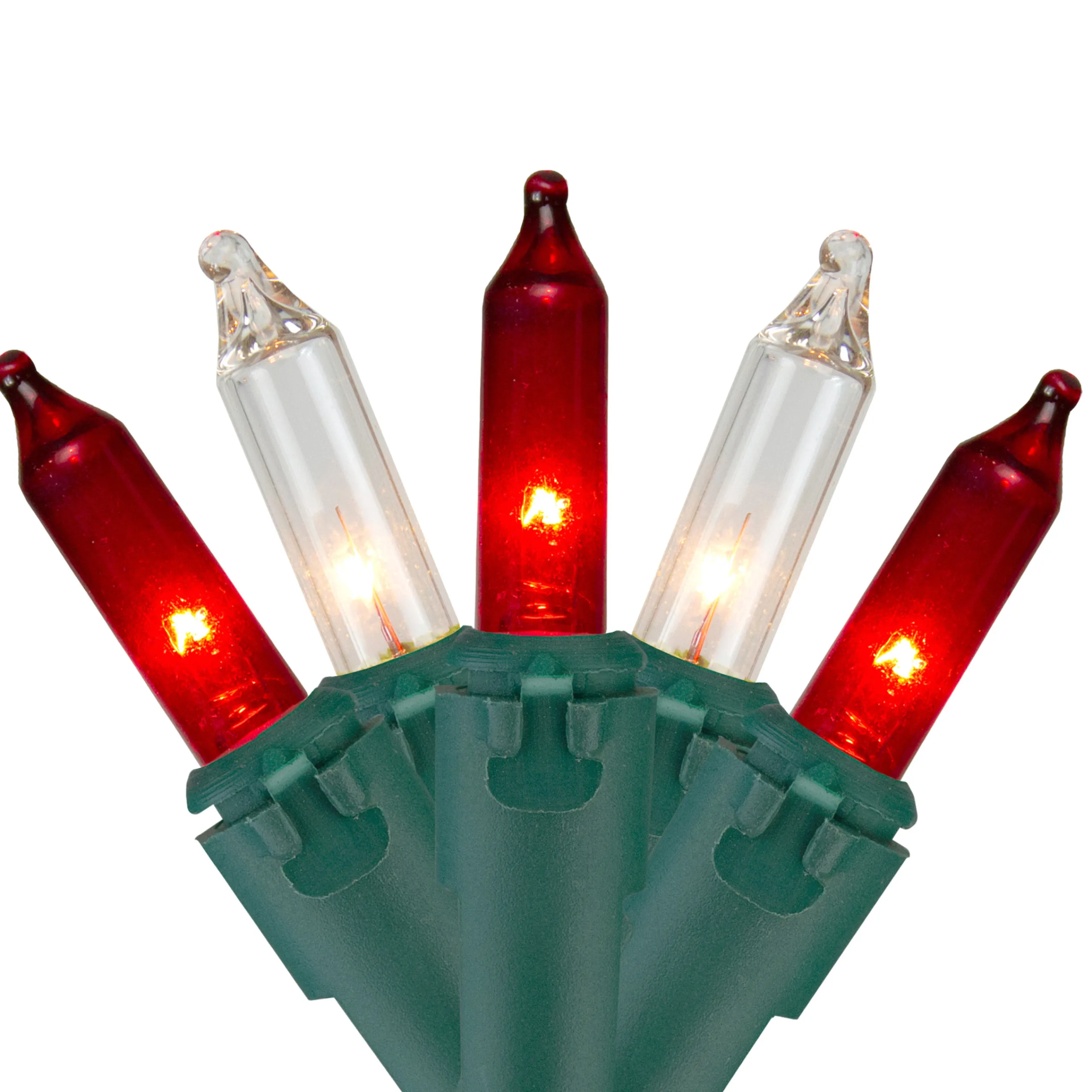 Northlight 35-Count Clear And Red Mini Christmas Light Set, 7Ft Green Wire