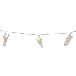 Lights*Northlight 15-Count Clear Clothes Pin Photo Holding Led String Lights - 6.5Ft, Warm White