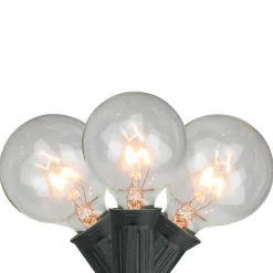 Northlight 20-Count Clear G50 Globe Patio Lights, 19Ft Black Wire