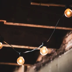 Northlight 20-Count Clear G50 Globe Patio Lights, 19Ft Black Wire