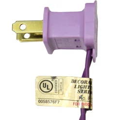 Brite Star 50-Count Clear Incandescent Mini Christmas Light Set, 19Ft Purple Wire