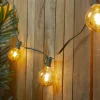 Northlight 10-Count Clear Mercury Glass G50 Globe Christmas Light Set, 9Ft Green Wire