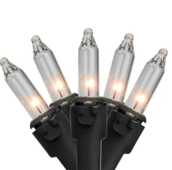 Northlight 50-Count Clear Mini Christmas String Light Set, 10Ft Black Wire