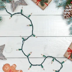 Northlight 20-Count Clear Mini Christmas Light Set, 4Ft Green Wire