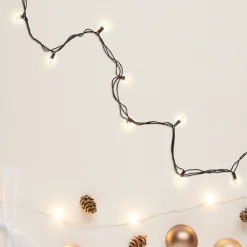 Northlight 20-Count Clear Mini Christmas Light Set, 4Ft Brown Wire