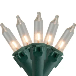 Brite Star 300-Count Clear Mini Christmas Light Set, 68Ft Green Wire