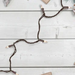 Brite Star 300-Count Clear Mini Christmas Light Set, 68Ft Brown Wire