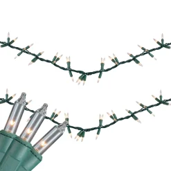Northlight 300-Count Clear Mini Christmas Light Garland Set, 18Ft Green Wire