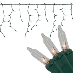 Northlight 300-Count Clear Mini Icicle Christmas Lights, 9 Ft Green Wire