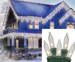 Northlight 300-Count Clear Mini Icicle Christmas Lights, 9 Ft Green Wire