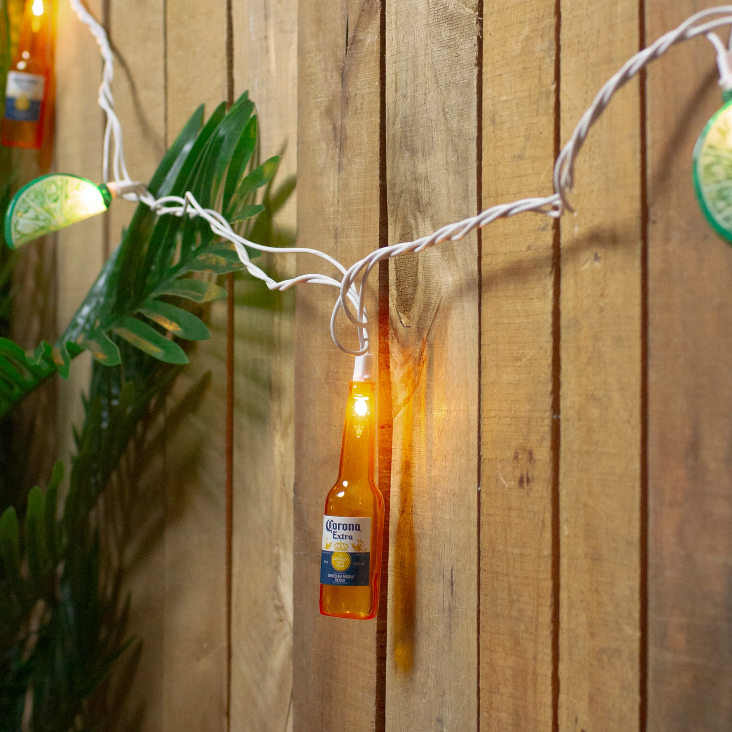 Northlight 10-Count Corona Extra Beer Bottle And Lime Summer Patio Lights - 9Ft White Wire